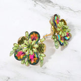 Bold Floral Evening Clip On Earrings - Madeline Love - Flyclothing LLC