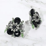 Bold Floral Evening Clip On Earrings - Madeline Love - Flyclothing LLC