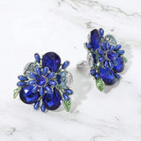 Bold Floral Evening Clip On Earrings - Madeline Love - Flyclothing LLC