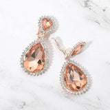 Crystal Pave Trim Teardrop clip on Earrings - Madeline Love - Flyclothing LLC
