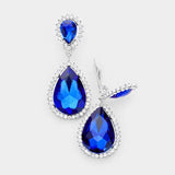 Crystal Pave Trim Teardrop clip on Earrings - Madeline Love - Flyclothing LLC