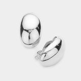 Oval Dome Metal Clip on Earrings - Madeline Love - Flyclothing LLC