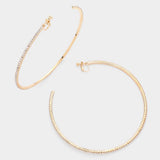 4 inch Rhinestone Hoop Clip on Earrings - Madeline Love - Flyclothing LLC