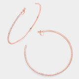 4 inch Rhinestone Hoop Clip on Earrings - Madeline Love - Flyclothing LLC