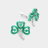 St Patricks Enamel Clover Clip On Earrings - Madeline Love - Flyclothing LLC