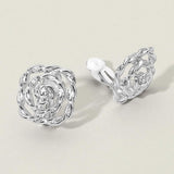 Textured Metal Rose Clip On Earrings - Madeline Love - Flyclothing LLC