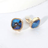 Square Cut Gem Evening Stud Clip On Earrings - Madeline Love - Flyclothing LLC