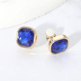 Square Cut Gem Evening Stud Clip On Earrings - Madeline Love - Flyclothing LLC
