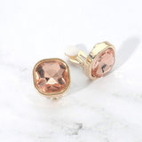 Square Cut Gem Evening Stud Clip On Earrings - Madeline Love - Flyclothing LLC