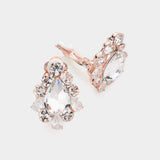 Teardrop Centered Bubble Stone Trimmed Clip on Earrings - Madeline Love - Flyclothing LLC