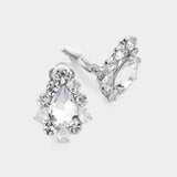 Teardrop Centered Bubble Stone Trimmed Clip on Earrings - Madeline Love - Flyclothing LLC