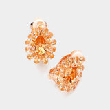 Teardrop Stone Cluster Clip On Evening Earrings - Madeline Love - Flyclothing LLC