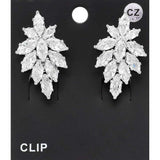 Marquise CZ Stone Embellished Evening Clip On Earrings - Madeline Love - Flyclothing LLC