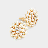 Floral Pearl Clip on Earrings - Madeline Love - Flyclothing LLC