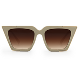 The CEO - Sustainable Nude Frame Brown Lens Cateye Sunglasses - TopFoxx - Flyclothing LLC