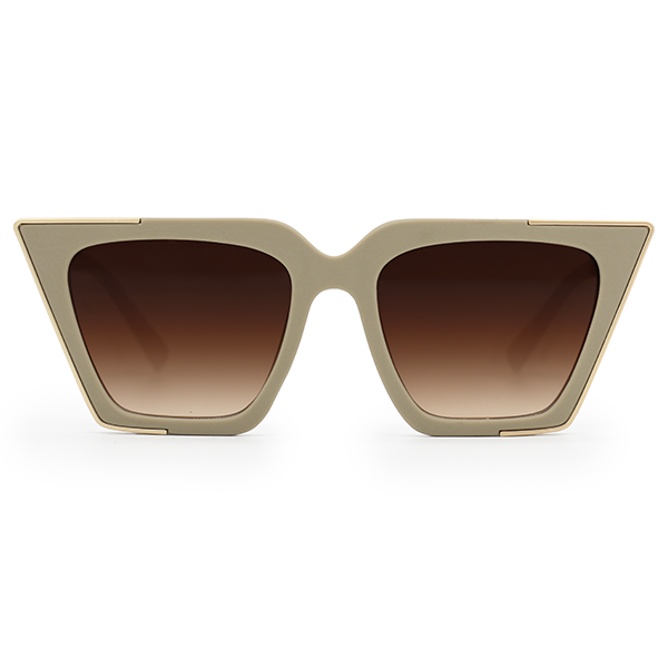 The CEO - Sustainable Nude Frame Brown Lens Cateye Sunglasses - TopFoxx - Flyclothing LLC
