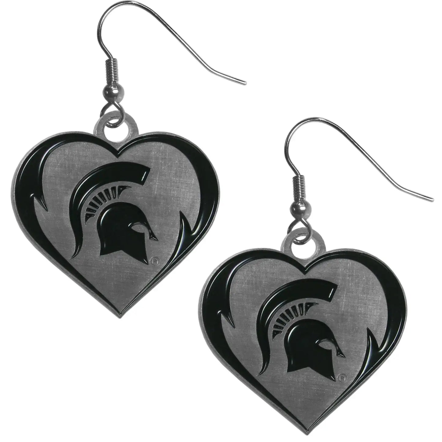 Michigan St. Spartans Heart Dangle Earrings - Michigan St. Spartans - Flyclothing LLC