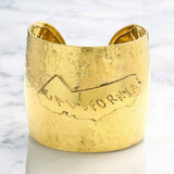 California State map Hammered Wide Metal Cuff Bracelet - Madeline Love - Flyclothing LLC