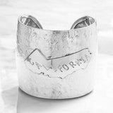 California State map Hammered Wide Metal Cuff Bracelet - Madeline Love - Flyclothing LLC