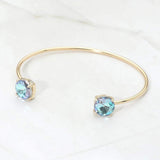 Faceted Round Stone Cluster Tip Cuff Bracelet - Madeline Love - Flyclothing LLC