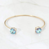 Faceted Round Stone Cluster Tip Cuff Bracelet - Madeline Love - Flyclothing LLC