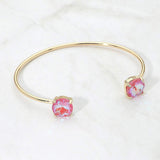 Faceted Round Stone Cluster Tip Cuff Bracelet - Madeline Love - Flyclothing LLC