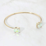 Faceted Round Stone Cluster Tip Cuff Bracelet - Madeline Love - Flyclothing LLC