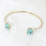 Faceted Round Stone Cluster Tip Cuff Bracelet - Madeline Love - Flyclothing LLC