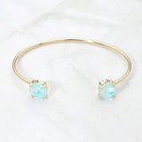 Faceted Round Stone Cluster Tip Cuff Bracelet - Madeline Love - Flyclothing LLC