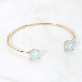 Faceted Round Stone Cluster Tip Cuff Bracelet - Madeline Love - Flyclothing LLC