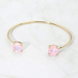 Faceted Round Stone Cluster Tip Cuff Bracelet - Madeline Love - Flyclothing LLC
