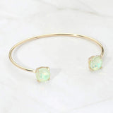 Faceted Round Stone Cluster Tip Cuff Bracelet - Madeline Love - Flyclothing LLC