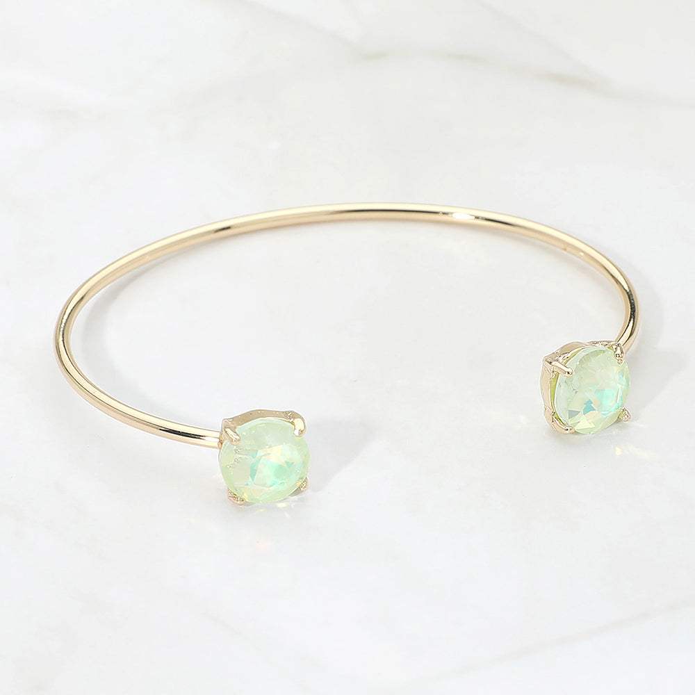 Faceted Round Stone Cluster Tip Cuff Bracelet - Madeline Love - Flyclothing LLC