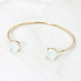 Faceted Round Stone Cluster Tip Cuff Bracelet - Madeline Love - Flyclothing LLC