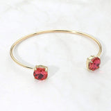 Faceted Round Stone Cluster Tip Cuff Bracelet - Madeline Love - Flyclothing LLC