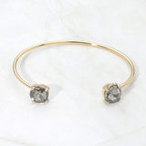 Faceted Round Stone Cluster Tip Cuff Bracelet - Madeline Love - Flyclothing LLC