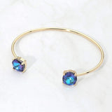 Faceted Round Stone Cluster Tip Cuff Bracelet - Madeline Love - Flyclothing LLC