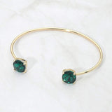 Faceted Round Stone Cluster Tip Cuff Bracelet - Madeline Love - Flyclothing LLC