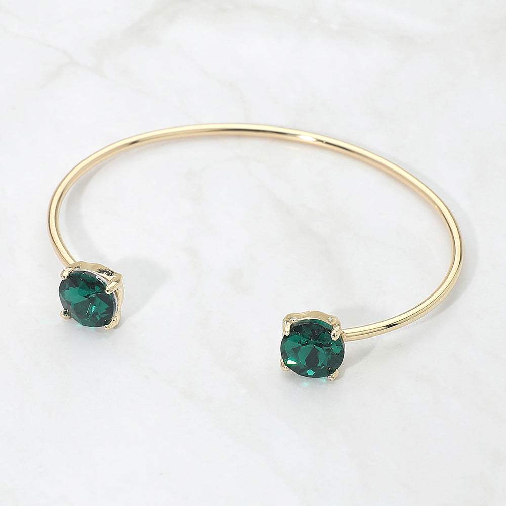 Faceted Round Stone Cluster Tip Cuff Bracelet - Madeline Love - Flyclothing LLC