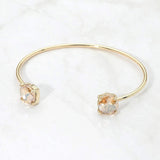 Faceted Round Stone Cluster Tip Cuff Bracelet - Madeline Love - Flyclothing LLC