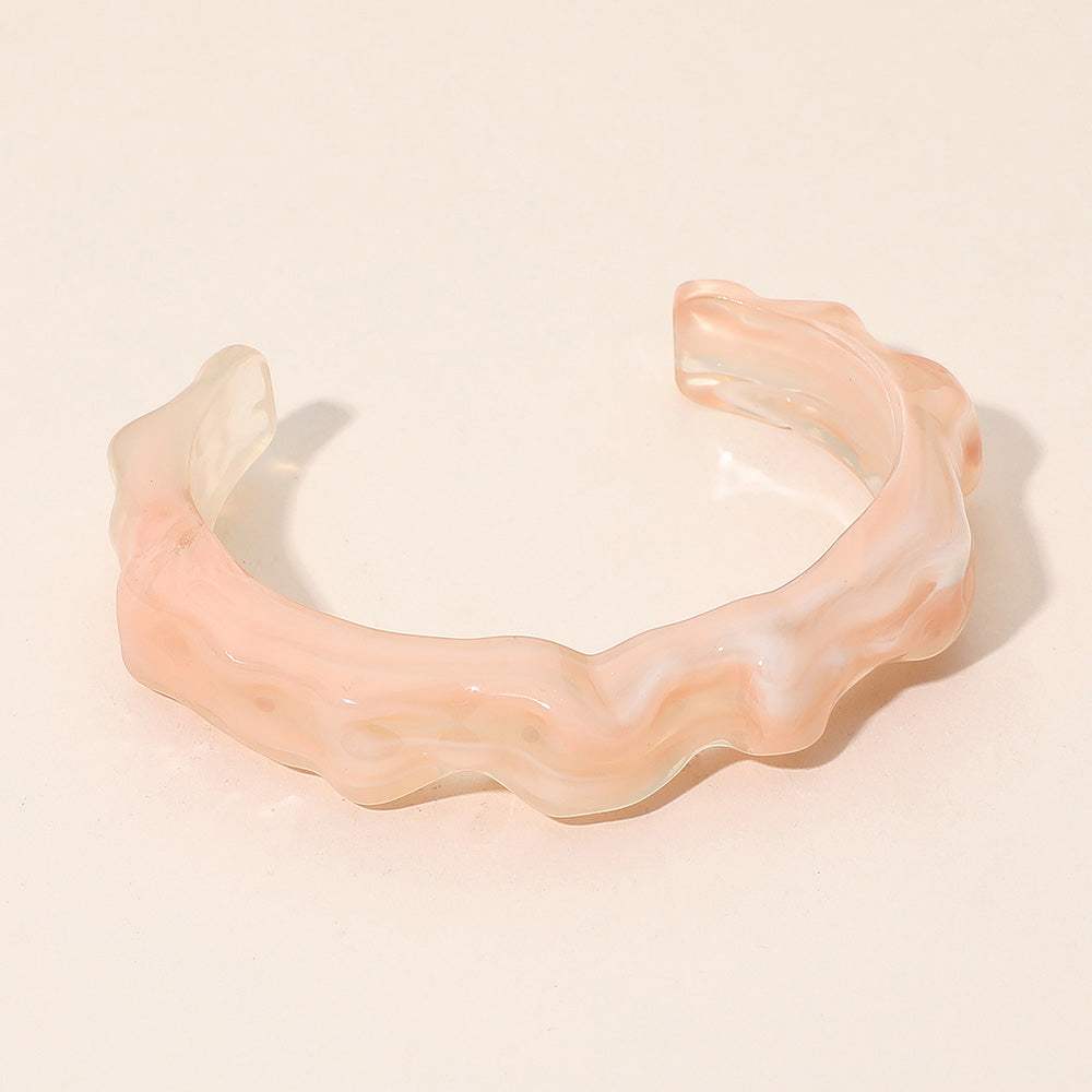 Sculptural Marbled Resin Cuff Bracelet - Madeline Love - Flyclothing LLC