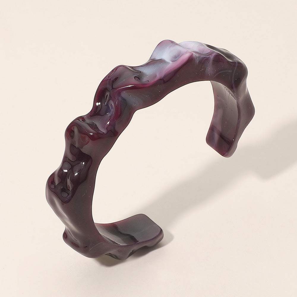 Sculptural Marbled Resin Cuff Bracelet - Madeline Love - Flyclothing LLC