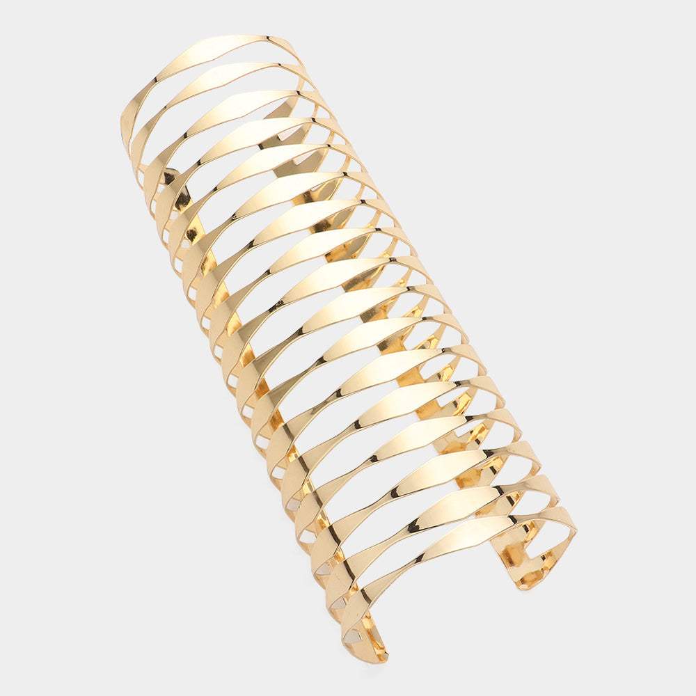 Metal Cutout Arm Cuff Bracelet - Madeline Love - Flyclothing LLC