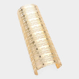 Textured Metal Cutout Arm Cuff Bracelet - Madeline Love - Flyclothing LLC