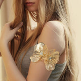 Stone Accent Metal Filigree Flower Arm Cuff Bracelet - Madeline Love - Flyclothing LLC