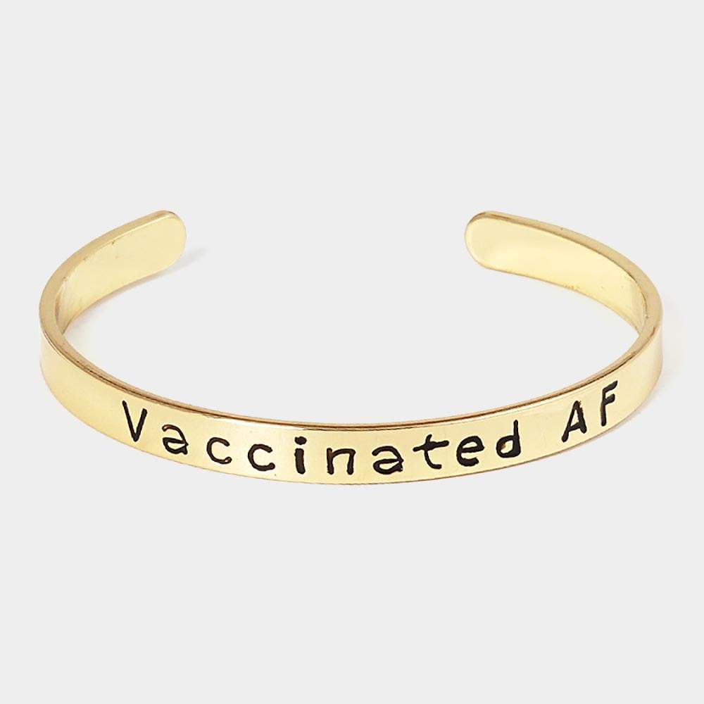 Vaccinated AF Gold Dipped Message Bracelet - Madeline Love - Flyclothing LLC