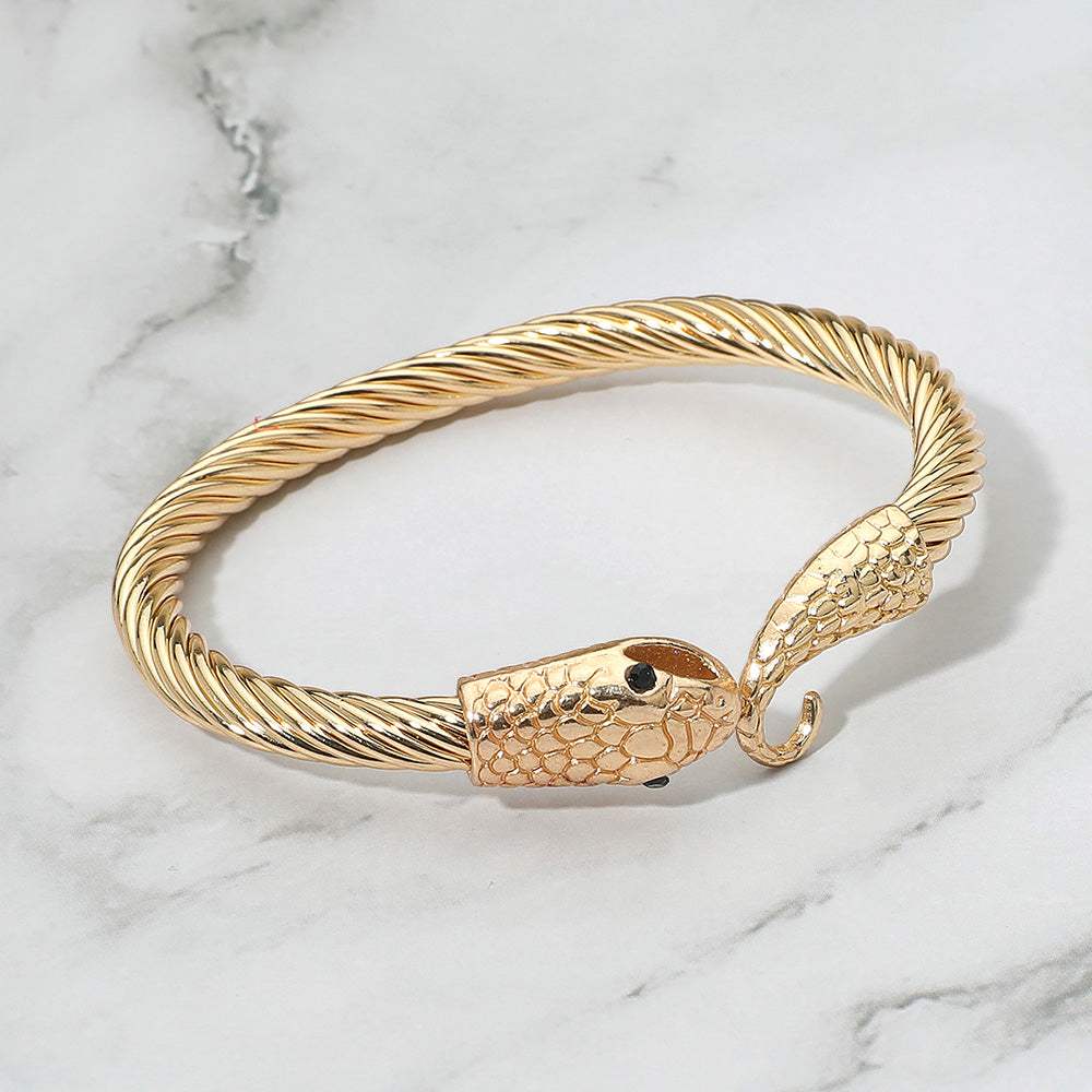 Snake Head Twisted Cuff Bracelet - Madeline Love - Flyclothing LLC