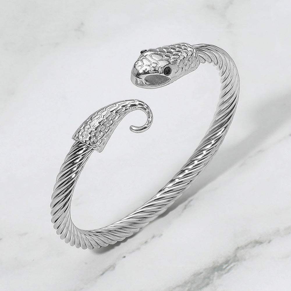 Snake Head Twisted Cuff Bracelet - Madeline Love - Flyclothing LLC