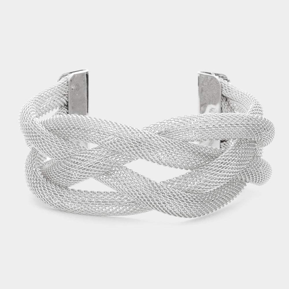 Braided Mesh Chain Cuff Bracelet - Madeline Love - Flyclothing LLC