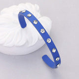 Round Stone Embellished Colored Cuff Bracelet - Madeline Love - Flyclothing LLC